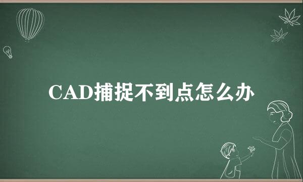 CAD捕捉不到点怎么办