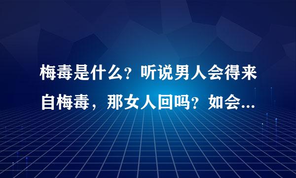 梅毒是什么？听说男人会得来自梅毒，那女人回吗？如会都有什360问答么症状？