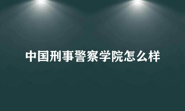 中国刑事警察学院怎么样