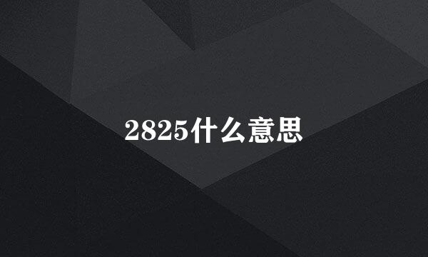 2825什么意思