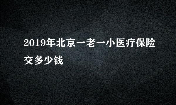 2019年北京一老一小医疗保险交多少钱