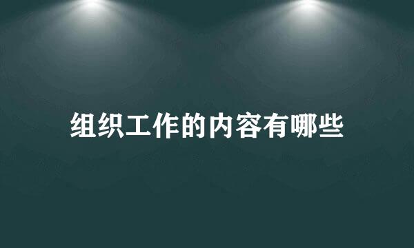 组织工作的内容有哪些