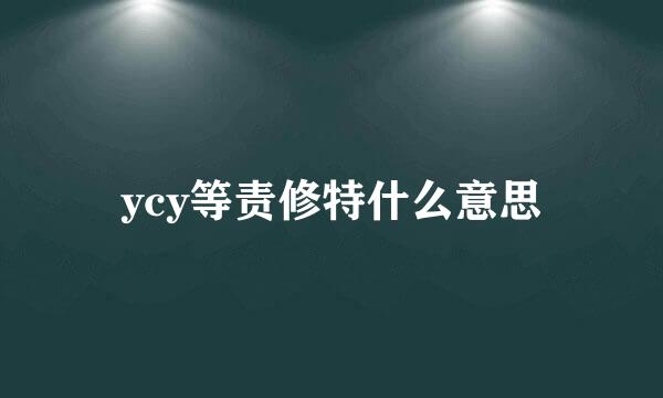 ycy等责修特什么意思