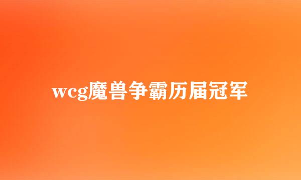 wcg魔兽争霸历届冠军