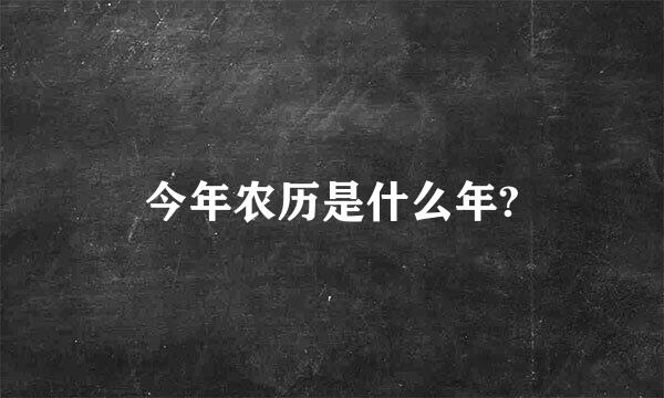 今年农历是什么年?