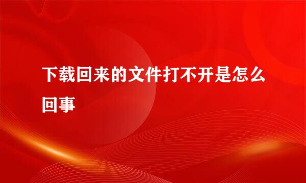 下载回来的文件打不开是怎么回事