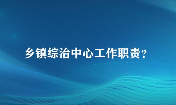 乡镇综治中心工作职责？