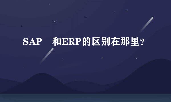 SAP 和ERP的区别在那里？