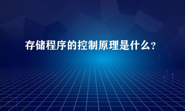 存储程序的控制原理是什么？