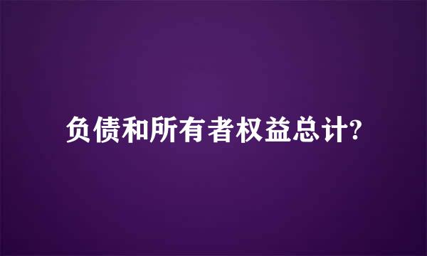 负债和所有者权益总计?