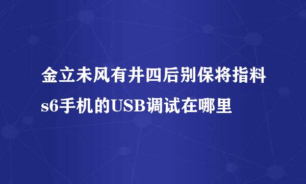 金立未风有井四后别保将指料s6手机的USB调试在哪里