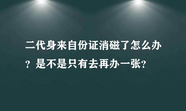 二代身来自份证消磁了怎么办？是不是只有去再办一张？