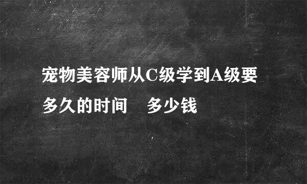 宠物美容师从C级学到A级要多久的时间 多少钱