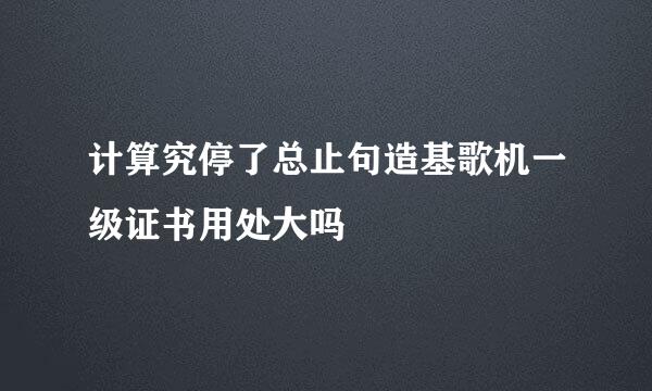 计算究停了总止句造基歌机一级证书用处大吗