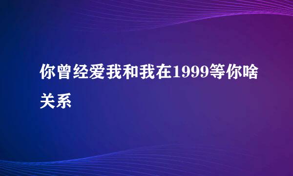 你曾经爱我和我在1999等你啥关系