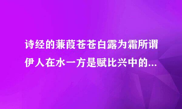 诗经的蒹葭苍苍白露为霜所谓伊人在水一方是赋比兴中的什么创作方法