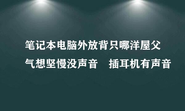 笔记本电脑外放背只哪洋屋父气想坚慢没声音 插耳机有声音