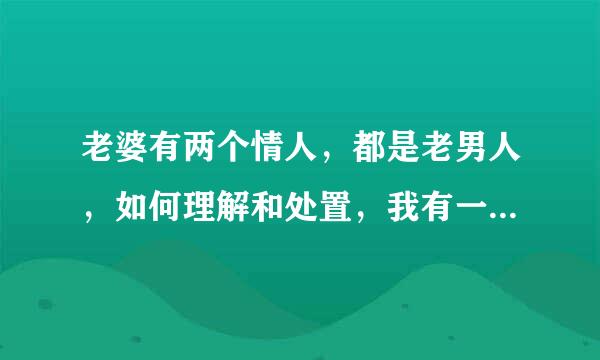 老婆有两个情人，都是老男人，如何理解和处置，我有一个未成年来自的女孩