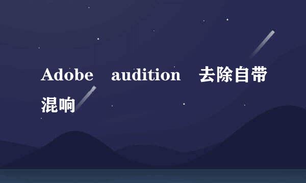 Adobe audition 去除自带混响