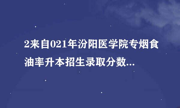 2来自021年汾阳医学院专烟食油率升本招生录取分数线几只下来？