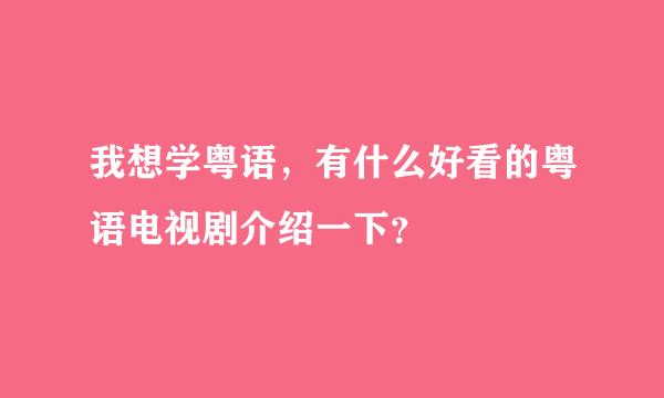 我想学粤语，有什么好看的粤语电视剧介绍一下？