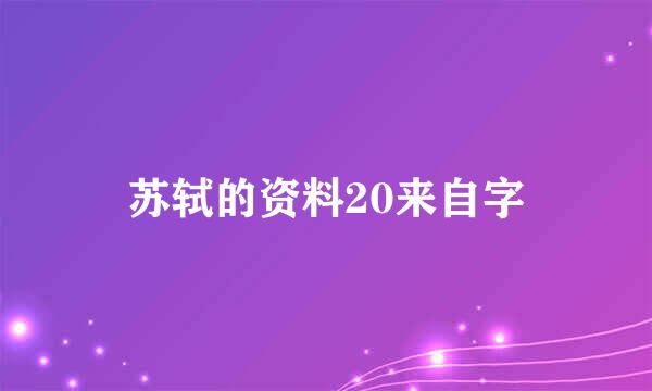 苏轼的资料20来自字