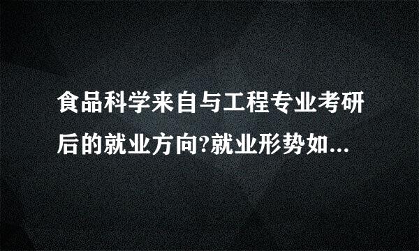 食品科学来自与工程专业考研后的就业方向?就业形势如何?适合女生的就业方向?