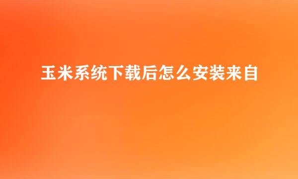 玉米系统下载后怎么安装来自