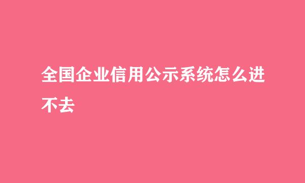 全国企业信用公示系统怎么进不去