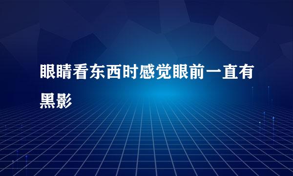 眼睛看东西时感觉眼前一直有黑影