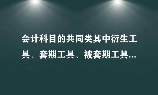 会计科目的共同类其中衍生工具、套期工具、被套期工具是如何解释的？