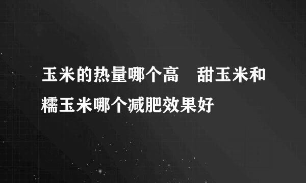 玉米的热量哪个高 甜玉米和糯玉米哪个减肥效果好