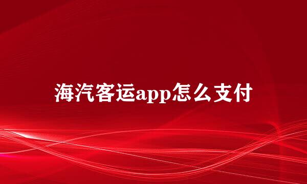 海汽客运app怎么支付