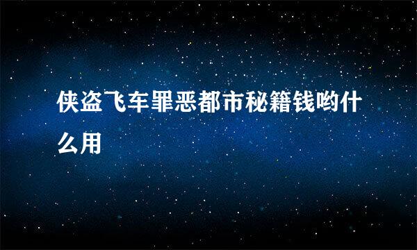 侠盗飞车罪恶都市秘籍钱哟什么用