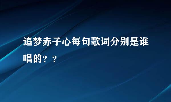 追梦赤子心每句歌词分别是谁唱的？？