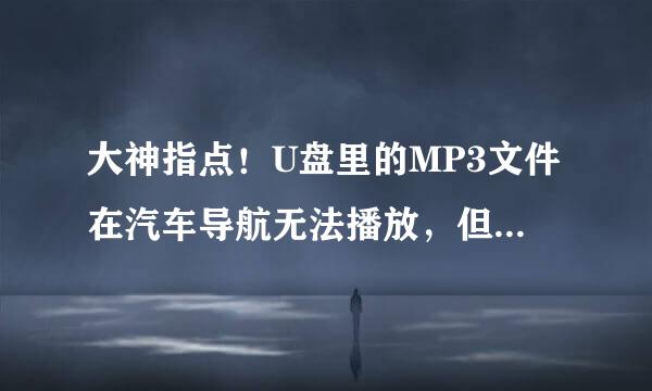 大神指点！U盘里的MP3文件在汽车导航无法播放，但是U盘在其电脑和MP3播放