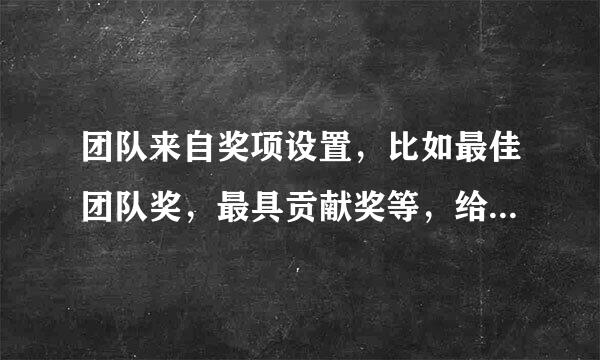 团队来自奖项设置，比如最佳团队奖，最具贡献奖等，给几个好的奖项名称，谢谢