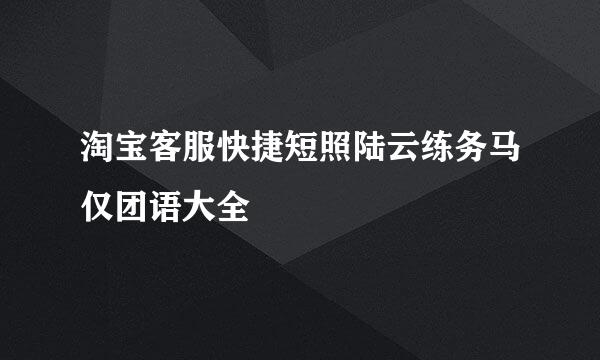 淘宝客服快捷短照陆云练务马仅团语大全