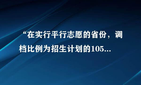 “在实行平行志愿的省份，调档比例为招生计划的105%以内来自，对专业服从调剂的考生不退档。”