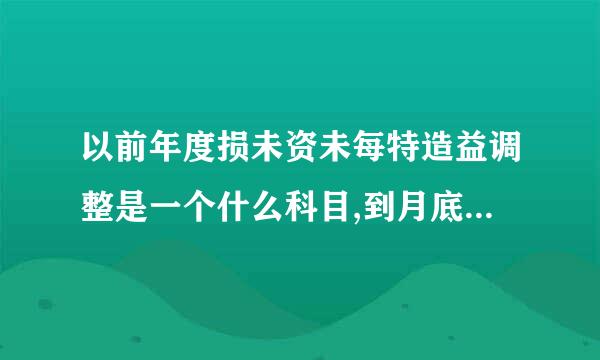 以前年度损未资未每特造益调整是一个什么科目,到月底时罪危要结转吗?