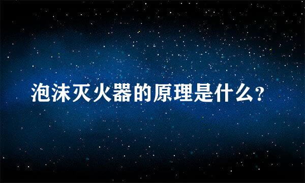 泡沫灭火器的原理是什么？