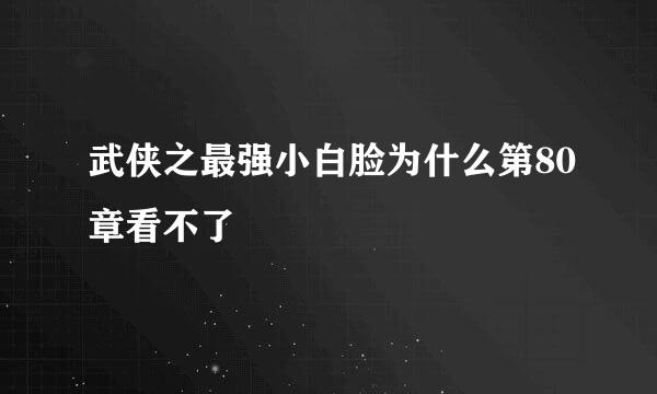 武侠之最强小白脸为什么第80章看不了