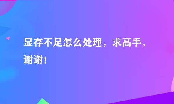 显存不足怎么处理，求高手，谢谢！