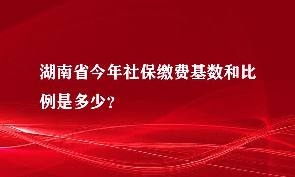 湖南省今年社保缴费基数和比例是多少？