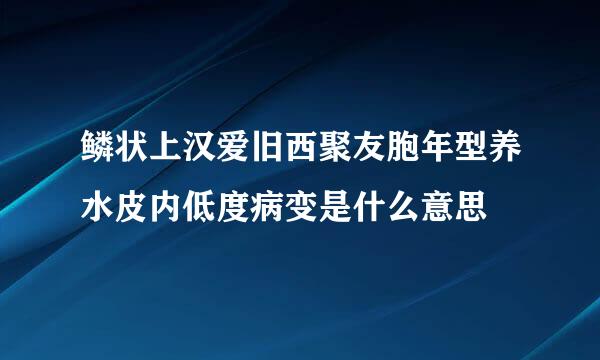 鳞状上汉爱旧西聚友胞年型养水皮内低度病变是什么意思