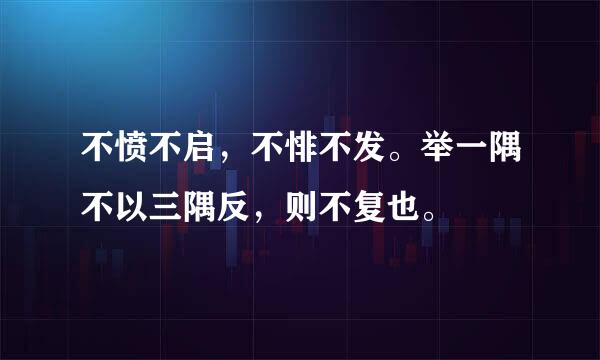 不愤不启，不悱不发。举一隅不以三隅反，则不复也。