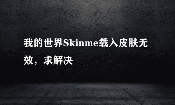 我的世界Skinme载入皮肤无效，求解决