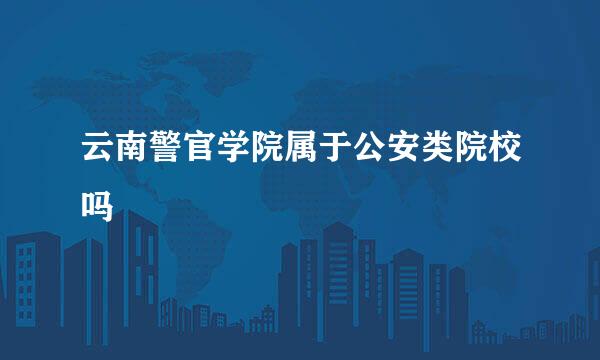 云南警官学院属于公安类院校吗