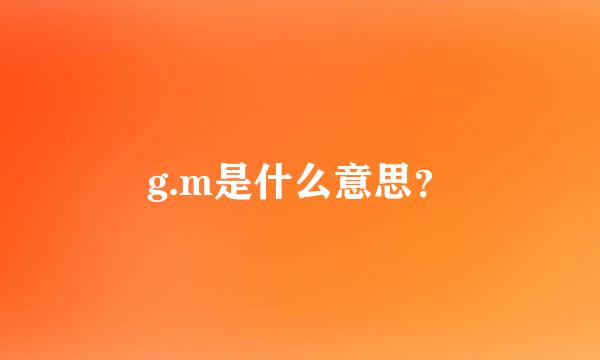 g.m是什么意思？