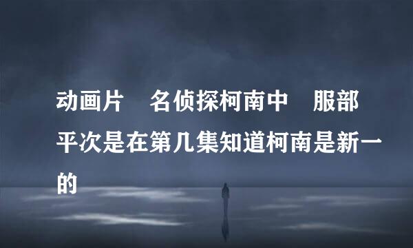 动画片 名侦探柯南中 服部平次是在第几集知道柯南是新一的